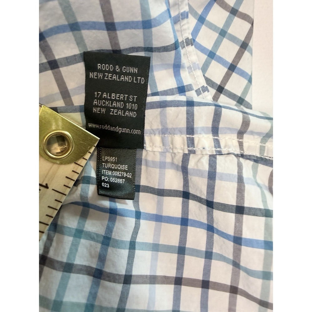 Rodd & Gunn Shirt Mens S Blue Gingham Plaid Sports Fit Long Sleeve Button Down - Picture 5 of 14